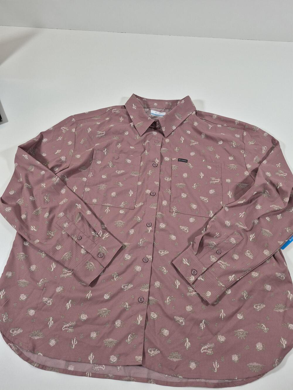 Columbia Silver Ridge Women's 2XL Pink Cactus Utility Shirt LS Omni-Shade